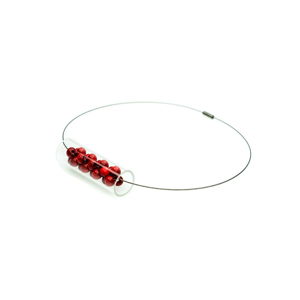 Drevený červený náhrdelník Ko-ra-le Corn