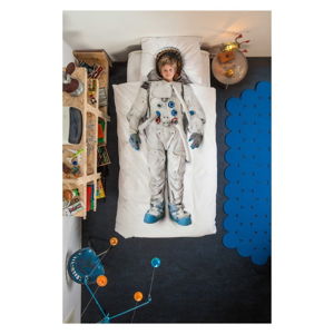 Bavlnené obliečky na jednolôžko Snurk Astronaut, 135 × 200 cm