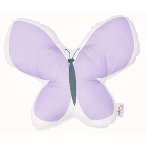 Fialový detský vankúšik s prímesou bavlny Apolena Pillow Toy Butterfly, 26 x 30 cm