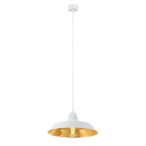 Biele stropné svietidlo s vnútrajškom v zlatej farbe Bulb Attack Cinco, ∅ 35 cm