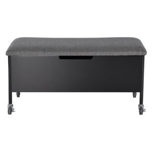 Čierna úložná lavica na kolieskach RGE Sture, 90 x 40 cm