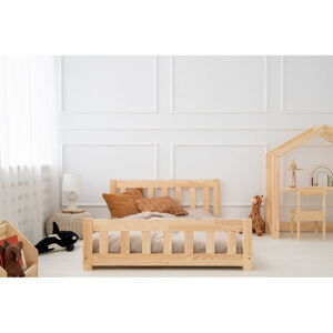 V prírodnej farbe detská posteľ z borovicového dreva 140x200 cm CPN – Adeko