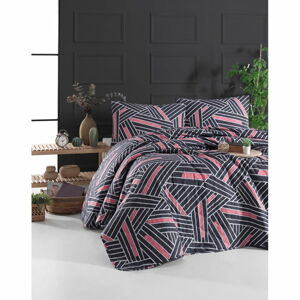 Prikrývka cez posteľ s obliečkou na vankúš z ranforce bavlny EnLora Home Magnolia, 180 x 225 cm