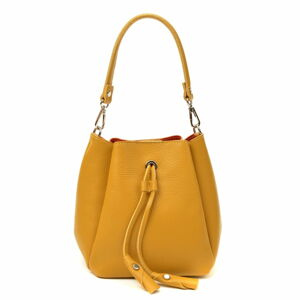 Žltá kožená kabelka Luisa Vannini, 20 x 26 cm