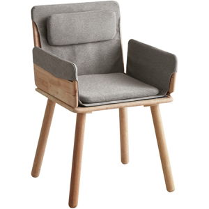 Jedálenská stolička so sivým textilným čalúnením a opierkami DEEP Furniture Jack