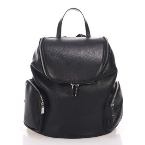Čierny kožený batoh Lisa Minardi Mardi