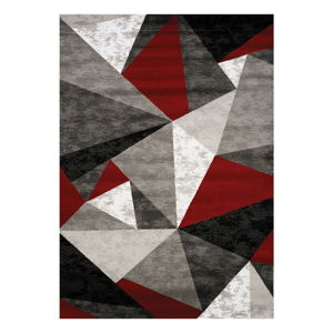 Sivo-červený koberec Webtappeti Manhattan Lexington, 80 x 150 cm