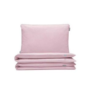 Svetloružové detské bavlnené posteľné obliečky hundre, 90 × 120 cm