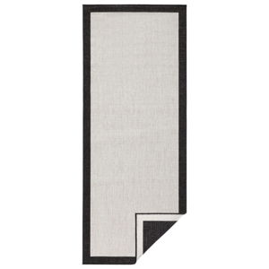 Čierno-krémový vonkajší koberec Bougari Panama, 80 x 250 cm
