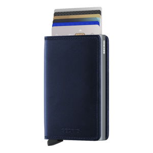Modrá kožená peňaženka s puzdrom na karty Secrid Slim