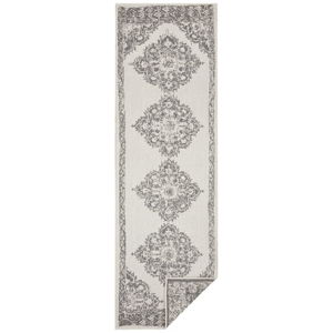 Sivo-krémový vonkajší koberec NORTHRUGS Cofete, 80 x 350 cm