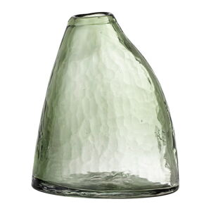 Zelená sklenená váza Bloomingville Ini, výška 19 cm