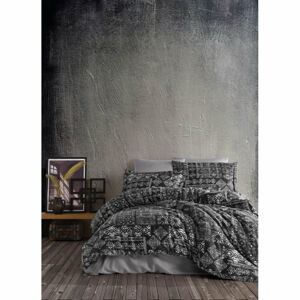 Čierne posteľné obliečky z bavlneného saténu Primacasa by Türkiz Route, 155 x 200 cm