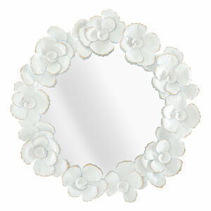 Nástenné zrkadlo v bielom ráme Mauro Ferretti Flower
