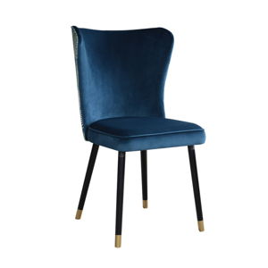 Modrá jedálenská stolička s detailmi v zlatej farbe JohnsonStyle Odette Eden