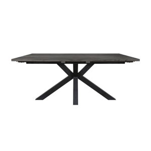 Sivý jedálenský stôl s čiernymi nohami Canett Maison, 100 x 180 cm