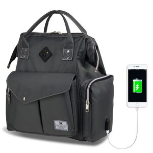 Antracitový batoh pre mamičky s USB portom My Valice HAPPY MOM Baby Care Backpack