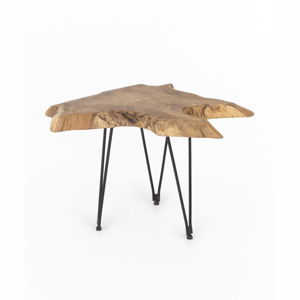 Konferenčný stolík s doskou z teakového dreva WOOX LIVING Natura, 50 × 50 cm
