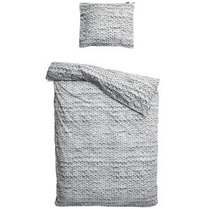 Sivé bavlnené obliečky na jednolôžko Snurk Twirre, 140 × 200 cm