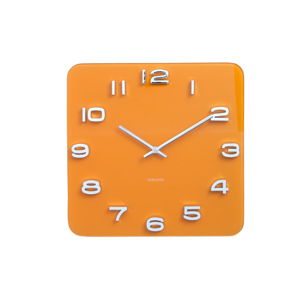 Oranžové hodiny Karlsson Vintage, 35 × 35 cm