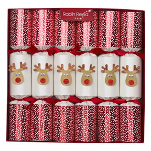 Sada 6 vianočných crackerov Robin Reed Reindeer