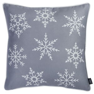 Sivá obliečka na vankúš s vianočným motívom Apolena Honey Snowflake, 45 × 45 cm