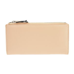 Béžová koženková peňaženka Carla Ferreri, 10.5 x 19 cm