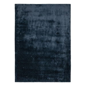 Tmavomodrý ručne tkaný koberec Flair Rugs Swarowski, 120 × 170 cm