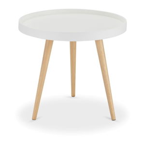 Biely konferenčný stolík s nohami z bukového dreva Furnhouse Opus, Ø 50 cm
