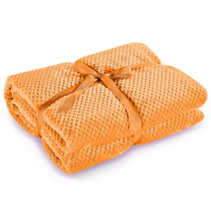 Oranžová deka z mikrovlákna DecoKing Henry, 220 × 240 cm