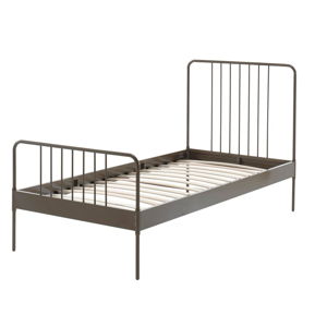 Hnedá kovová detská posteľ Vipack Jack, 90 × 200 cm