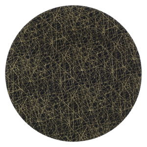 Čierny plastový tanier InArt Golden, ⌀ 33 cm