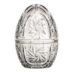 Sivá sklenená dekoratívna dóza v tvare vajca Bloomingville