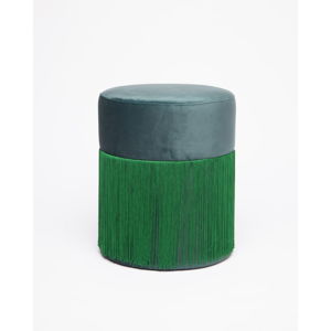 Zelený puf so zamatovým poťahom Velvet Atelier, Ø 36 cm
