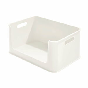 Biely úložný box iDesign Eco Open, 43 x 30,2 cm