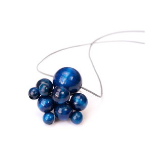 Drevený modrý náhrdelník Ko-ra-le Lucky