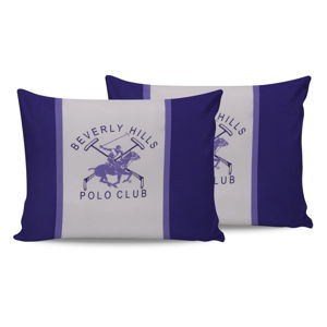 Sada 2 bavlnených obliečok na vankúše Polo Club Purple, 50 × 70 cm