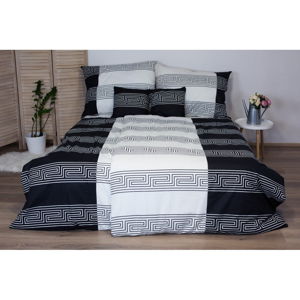 Čiernobiele bavlnené posteľné obliečky na jednolôžko Cotton House Harmony, 140 x 200 cm