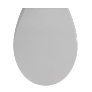 Sivé WC sedadlo s jednoduchým zatváraním Wenko Samos, 44,5 x 37,5 cm