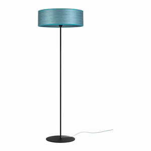 Modrá stojacia lampa z prírodnej dyhy Bulb Attack Ocho XL, ⌀ 45 cm