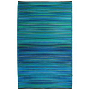 Tyrkysový obojstranný vonkajší koberec z recyklovaného plastu Fab Hab Cancun Turquoise, 90 x 150 cm