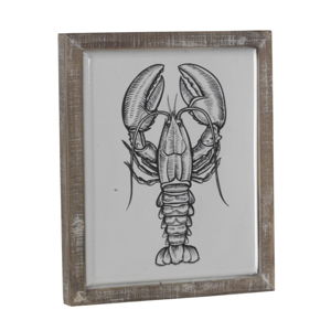 Dekoratívna ceduľa v drevenom ráme Geese Lobster