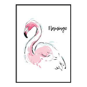 Plagát DecoKing Flamingo Aquarelle, 100 x 70 cm