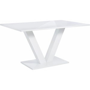 Lesklý biely jedálenský stôl Støraa Allen, 90 × 140 cm