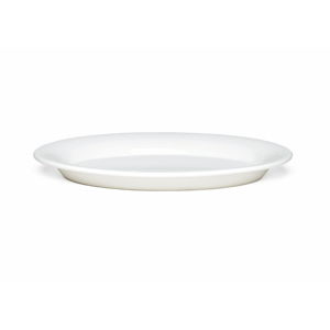 Biely kameninový tanier Kähler Design Ursula, 28 × 18,5 cm