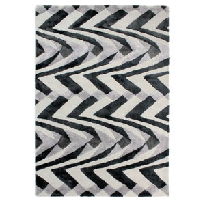 Čierno-sivý ručne tkaný koberec Flair Rugs Jazz, 160 × 230 cm