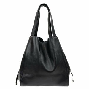 Čierna kožená kabelka Isabella Rhea, 54 x 38 cm