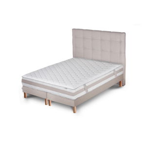 Svetlosivá posteľ s matracom a dvojitým boxspringom Stella Cadente Maison Saturne Dahla, 180 × 200 cm