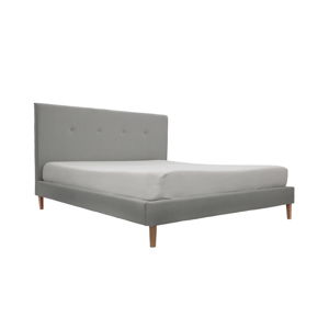 Svetlosivá posteľ s prírodnými nohami Vivonita Kent, 160 × 200 cm
