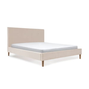 Svetlobéžová posteľ s prírodnými nohami Vivonita Kent, 160 × 200 cm